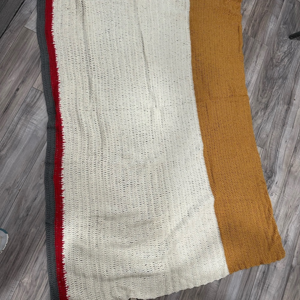Multicolor cigarette Knit Blanket